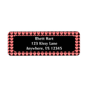 Kissy Lips Hearts Return Address Label
