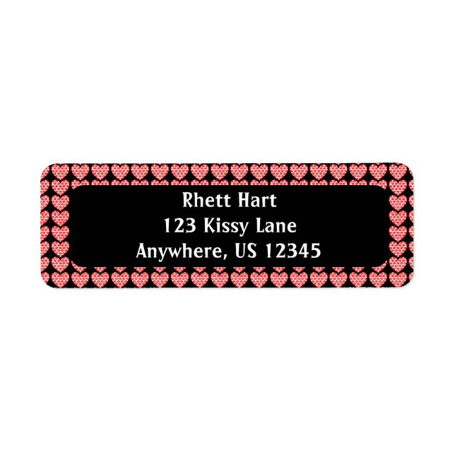 Kissy Lips Hearts Return Address Label (Front)