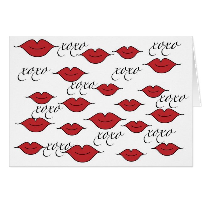 Kissy Lips - Hugs and Kisses Card (Front Horizontal)