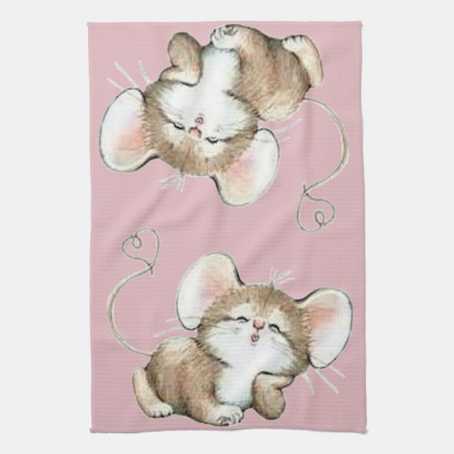 Kissy Mouse Tea Towel (Vertical)