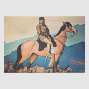 Kit Carson With Mountain Men by Maynard Dixon Tissue Paper