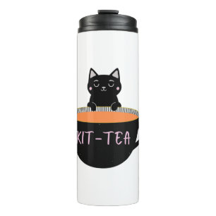 KIT-TEA BLACK CAT THERMAL TUMBLER