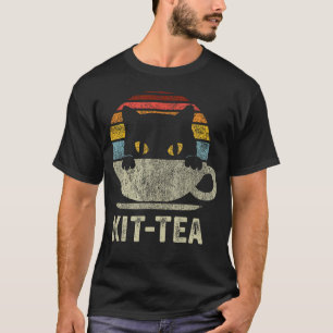 Kit Tea Black Kitty Cat Tea T-Shirt