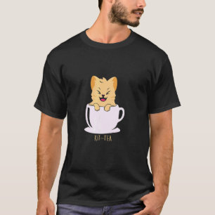 Kit Tea Cat Coffee Tea   T-Shirt