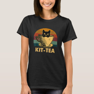 Kit Tea Cat Vintage Cute And Black Cat T-Shirt
