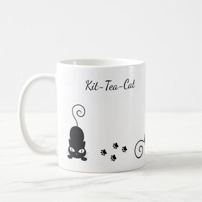 Kit Tea Cat White 11 oz Classic White Mug (Left)