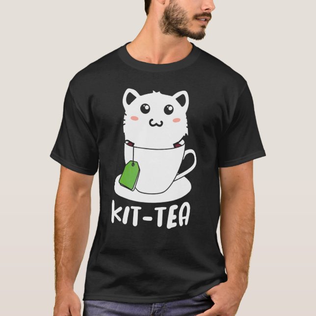Kit Tea  Cute Cat In Teacup   Graphic T-Shirt (Front)