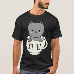 Kit-Tea Cute Kitten In Tea Cup Cat Lover Funny Cat T-Shirt