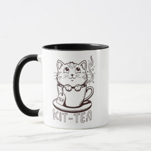 Kit-tea Funny Mug - Cat Pun Humor Gift Tea Cup