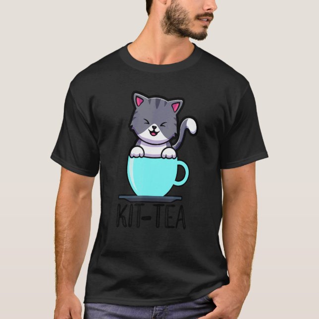 Kit Tea Graphic Cat  Cat Owner Pets Animal  Cats 1 T-Shirt (Front)
