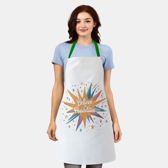 Kitchan apron believe in possibility  (Worn)