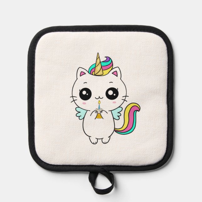 Kitchen accessory, unicorn heat mat, cute  pot holder (Front)