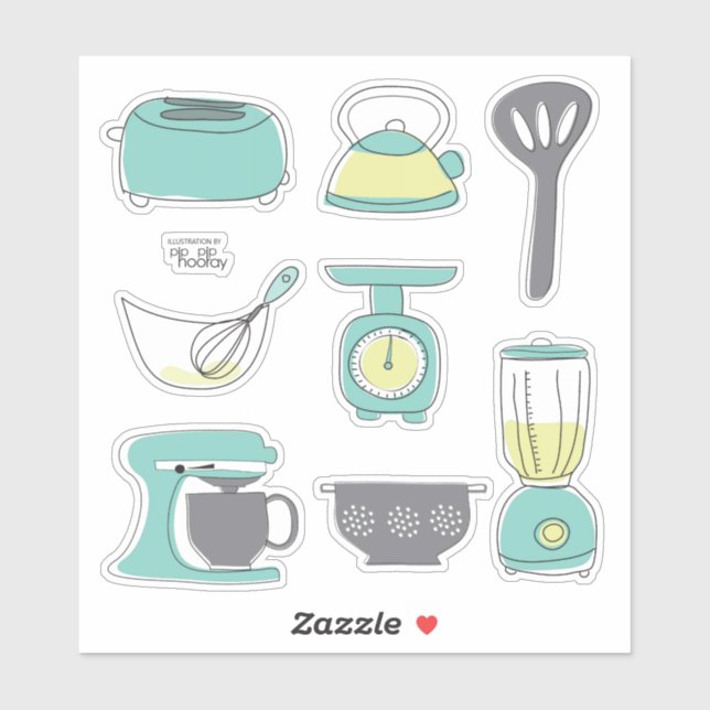 Kitchen Appliances Cooking Baking Breakfast Vinyl (Sheet)