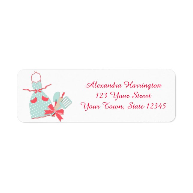 Kitchen Apron and Utensils Return Address Label (Front)