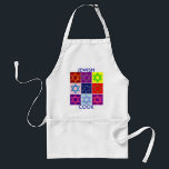 KITCHEN APRON - JEWISH COOK WITH JEWISH STARS<br><div class="desc">Fun Cooking Apron. Jewish stars in bold brilliant colours, stars, and this apron says "Jewish Cook". A great gift idea. Tie this on for the Holiday and make the greatest Chanukkah meal ever. You can customise this apron and put your own name inside instead. Have a fun Holiday and don't...</div>