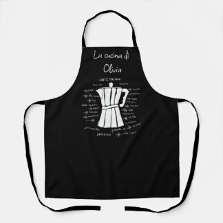 Kitchen art Italian Espresso coffee  black  Apron