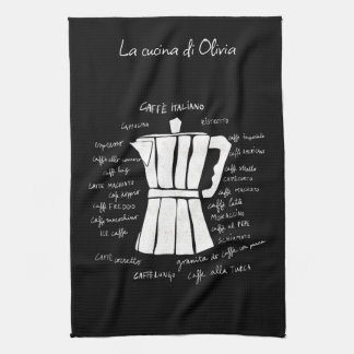 Kitchen art Italian Espresso coffee moka pot Tea Towel