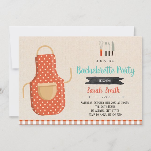 Kitchen bachelorette party invitation (Front)