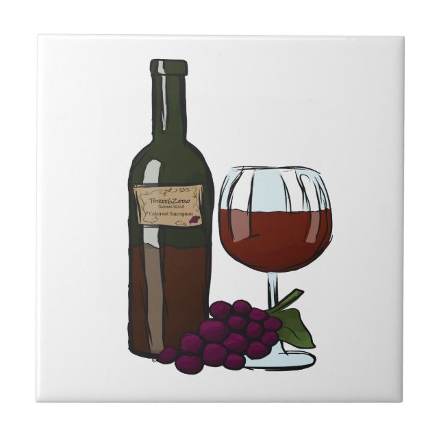 Kitchen Backsplash Tile cabernet sauvignon wine (Front)