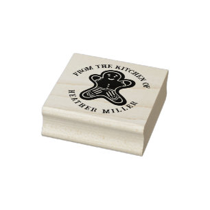 Kitchen Bakery Personalized Gingerbread Cookie Rubber Stamp