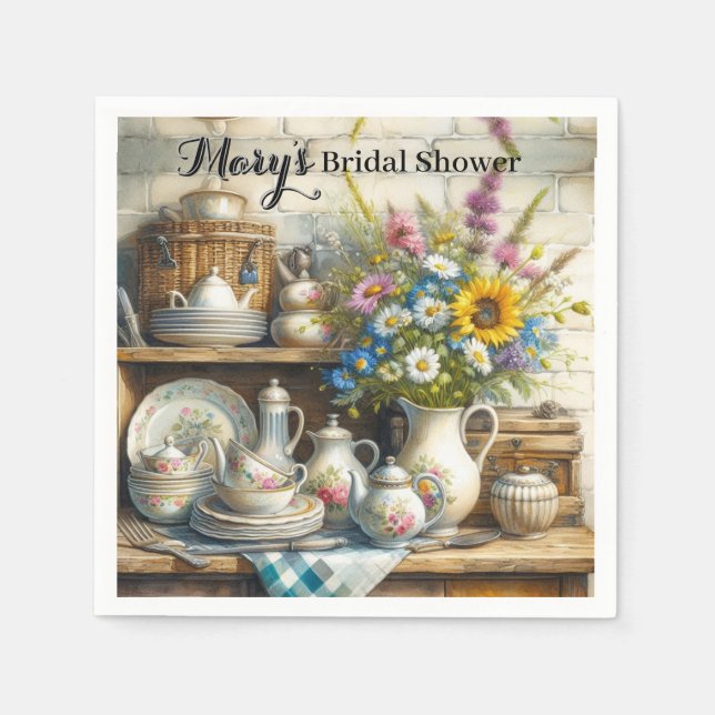 Kitchen Bridal Shower Paper Napkin (Front)