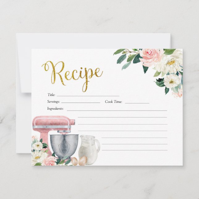 kitchen bridal shower recipe card (Front)