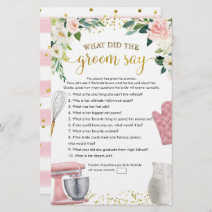 Kitchen Bridal Shower What Groom Say Games