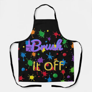 Kitchen "Brush It Off" Colourful Paint Splash Craf Apron