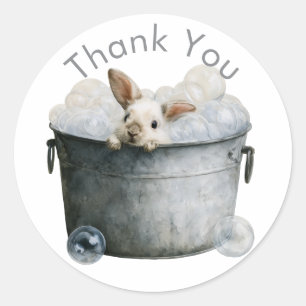 Kitchen Bunny Mischief 🐇 Thank You Classic Round Sticker