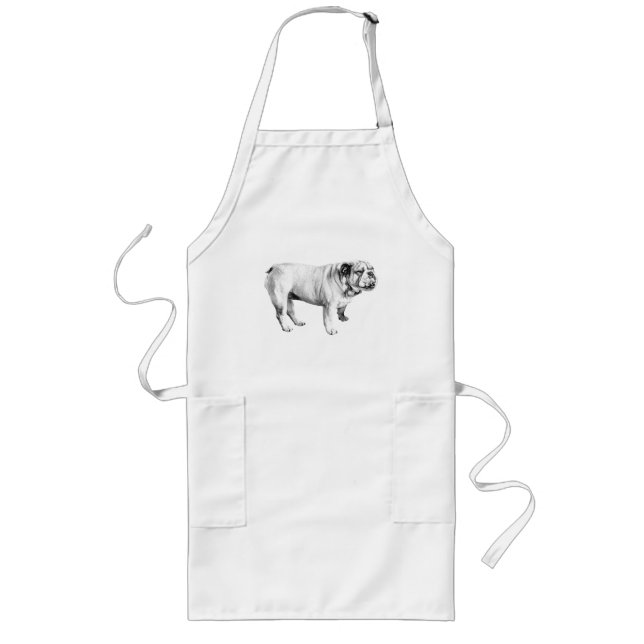 kitchen calm shade, bulldog long apron (Front)