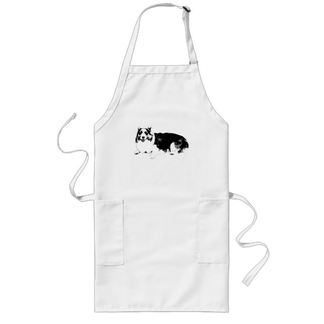Kitchen Calm With Corgi Long Apron (Front)