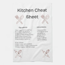 Kitchen Cheat Sheet Towel