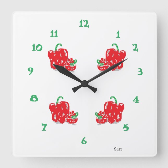 Kitchen Clock : Red Peppers (Front)