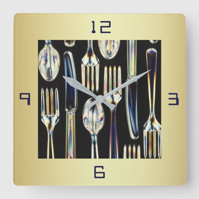 KITCHEN CLOCK WITH KNIVES FORKS AND SPOONS (Front)