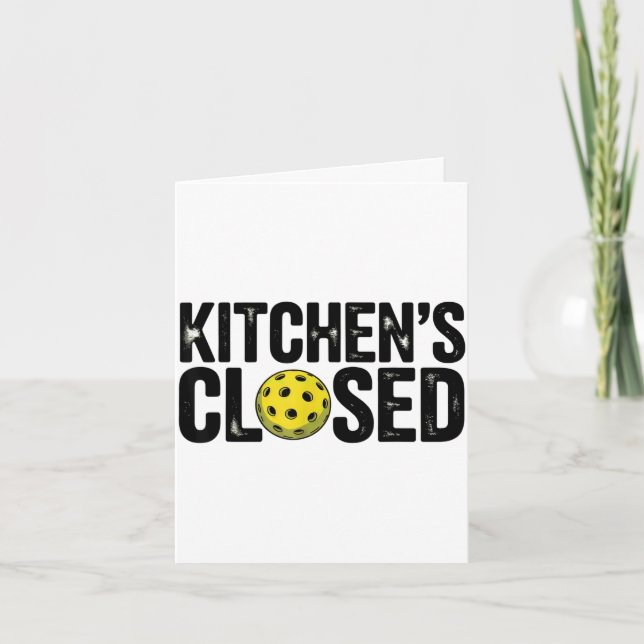 Kitchen closed vintage paddleball funny pickleball card (Front)