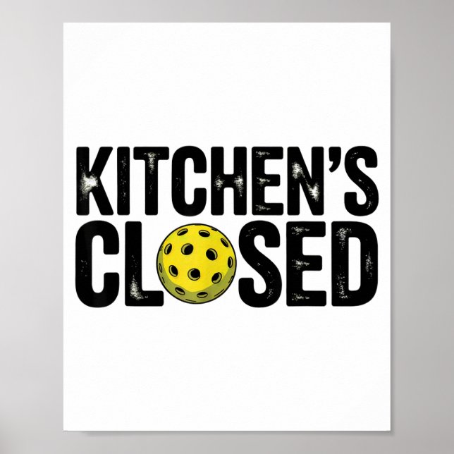Kitchen closed vintage paddleball funny pickleball poster (Front)