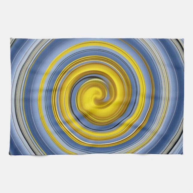 Kitchen cloth yellow-blue spiral (Horizontal)