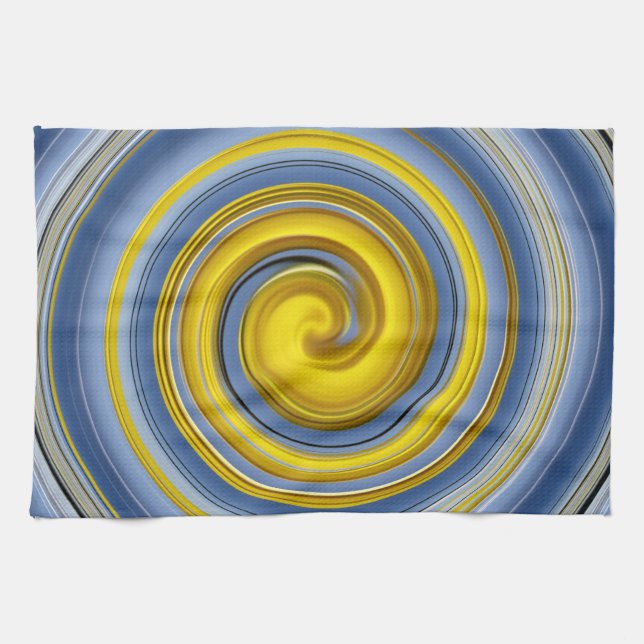 Kitchen cloth yellow-blue spiral (Horizontal)