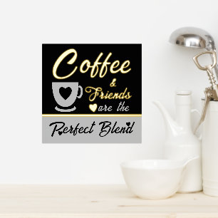 Kitchen coffee lover black gold foil prints