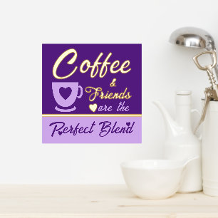 Kitchen coffee lover purple gold foil prints
