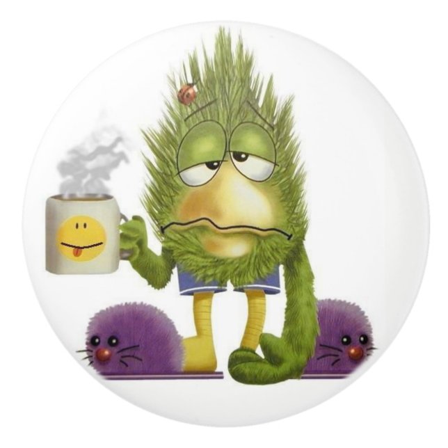 Kitchen Coffee Morning Ceramic Knob (Front)