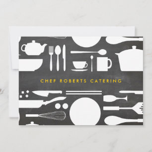 Kitchen Collage on Chalkboard Background Notecard