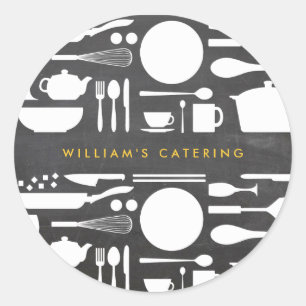 Kitchen Collage on Chalkboard Background Sticker