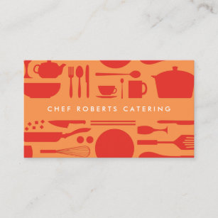 Kitchen Collage Red/Orange Business Card
