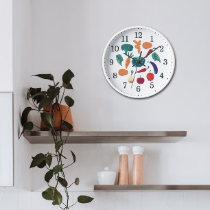 Kitchen Colourful Vegetables Wall  Clock