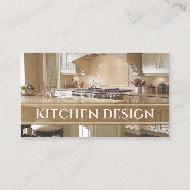 Kitchen Contractor Cabinetry Carpentry Modern Business Card (Front)