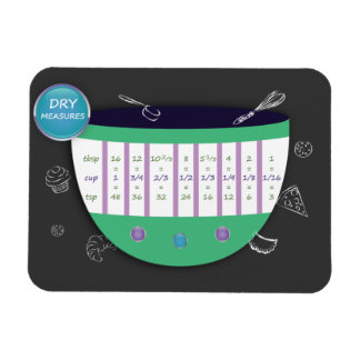 KITCHEN CONVERSION CHART - DRY MEASURES. COOKING MAGNET