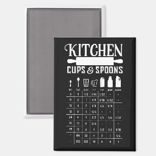 Kitchen Conversion Chart of Spoons to Gallons Magnet