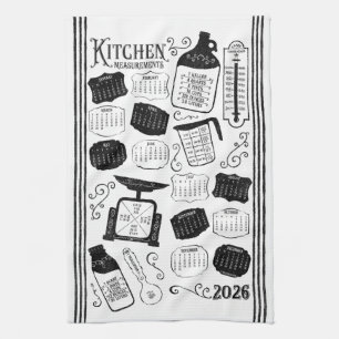 Kitchen Conversions 2026 Calendar Tea Towel