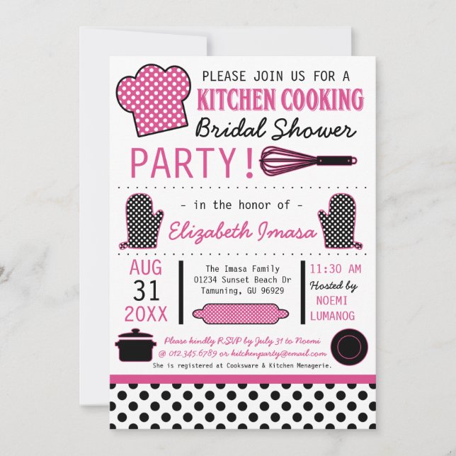 Kitchen Cooking Bridal Shower Party Invitation (Front)